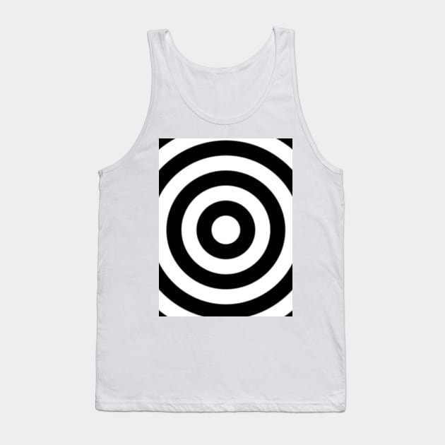 black and white centered circular pattern Tank Top by Spinkly